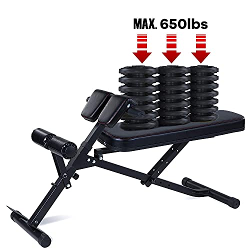 Vanswe Weight Bench, Adjustable Workout Bench Press 800lbs Flat Incline Decline Utility Bench Sit Up Exercise Bench for Home Gym Strength Training Full Body Workout (Blue)