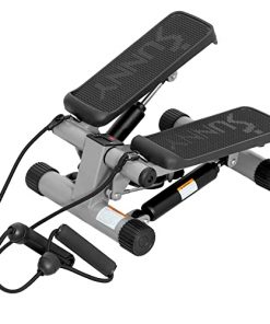 Sunny Health & Fitness Mini Stepper with Resistance Bands, Black