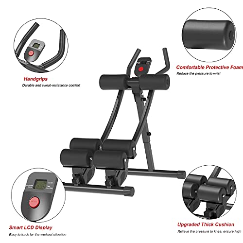 WINBOX Ab Machine Multi-functional Exercise Equipment for Home Gym, Height Adjustable Abs Workout Equipment, Black