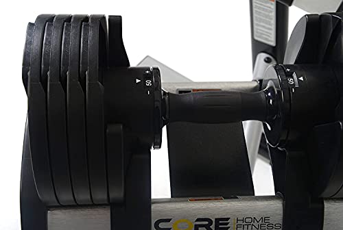 Core Fitness® Adjustable Dumbbell Weight Set by Affordable Dumbbells - Adjustable Weights - Space Saver - Dumbbells for Your Home