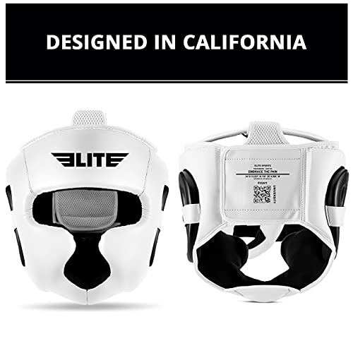 Elite Sports Best Celestial Head Guard, a Complete Package for MMA and Kickboxing Trainees, Muay Thai Boxing Safety Head Guard for Men (White)