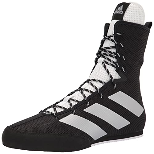 adidas Men's Hog 3 Boxing Shoe, Black/Silver Metallic/White, 11.5