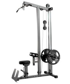 XMark LAT Pull Down and Low Row Cable Machine with High and Low Pulley Stations, Plate Loaded, Cable Pull-Down Machine, Pull Down Machine