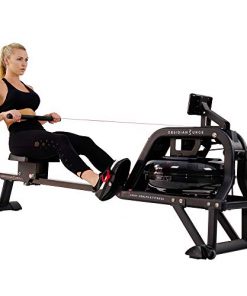 Sunny Health & Fitness Obsidian Surge 500 Water Rowing Machine - SF-RW5713 , Black