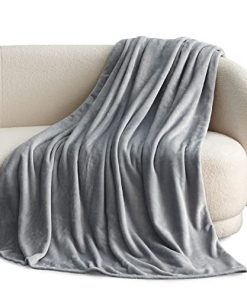 Bedsure Fleece Throw Blanket for Couch Grey - Lightweight Plush Fuzzy Cozy Soft Blankets and Throws for Sofa, 50x60 inches