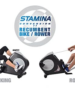Stamina Conversion II Recumbent Exercise Bike/Rower | Dual Workout on One Machine | Multi-Function LCD Monitor | Smooth Magnetic Resistance