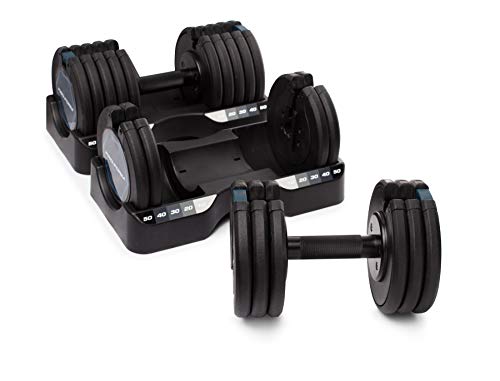 ProForm 50 lb. Select-a-Weight Dumbbell Pair, Black