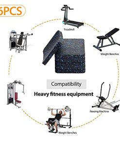 BestXD Treadmill Mat, Pads, Exercise Equipment Mat with High Density Rubber (3.94 X 3.94 X 0.5 inch) (6 PCS)