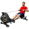 Rowing Machines for Home Use Foldable, Doufit RM-01 Magnetic Row Machine Exercise Equipment with Aluminum Rail, Transport Wheels, LCD Monitor & 8 Resistance Settings