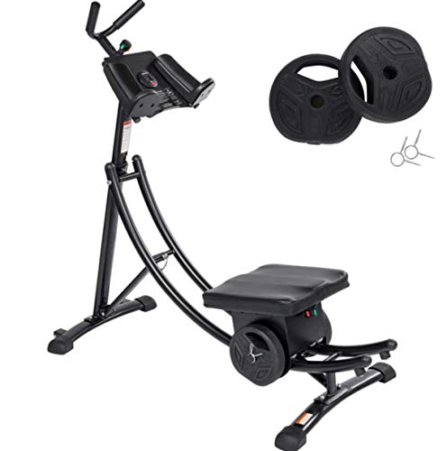 Updated Foldable Abdominal Crunch Coaster 440lbs Capacity Abdominal Machine Exercise Equipment , Less Stress on Neck & Back, Abdominal/Core Fitness Equipment for Home Gym (Black)