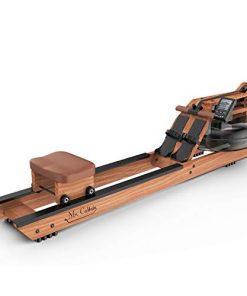 Mr. Captain Rowing Machine for Home Use,Water Resistance Natural Red Walnut Wood Rower with Bluetooth Monitor
