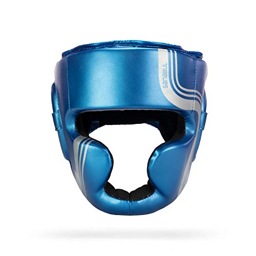 Sanabul Core Series Boxing MMA Kickboxing Head Gear (Blue/Silver, S/M)