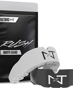 2 Pack Nxtrnd Rush Mouth Guard Sports, Professional Mouthguards for Boxing, Jiu Jitsu, MMA, Wrestling, Football, Lacrosse, and All Sports, Fits Adults, Youth, and Kids 11+ (B&W)