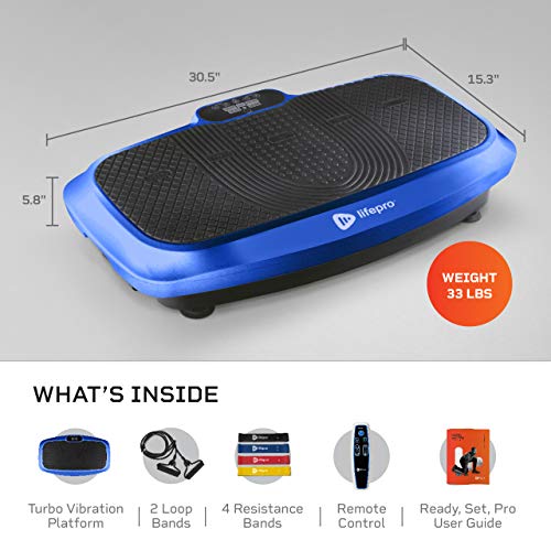 LifePro 3D Vibration Plate Exercise Machine - Dual Motor Oscillation, Pulsation 3D Motion Vibration Platform - Full Whole Body Vibration Machine for Home Fitness & Weight Loss. (Blue)