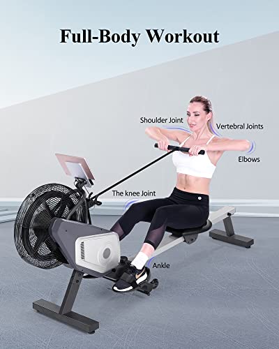 Air Rowing Machine Foldable Portable Row Machine with LCD Monitor for Cardio Workout Training with 264 LB Weight Capacity Rower Machine for Home & Office