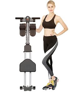 KEVCHE Rowing Machine for Home Use, Portable Indoor Workout Equipment, Hydraulic Rower with 12 Level Adjustable Resistance, Compact & Foldable Trainer for Weight Loss