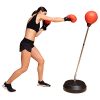 Protocol Punching Bag with Stand - for Adults & Kids - Punching Bag with Stand Plus Boxing Gloves - Adjustable Height Stand - Standard Punching Bag, Red