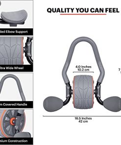 DMoose Ab Roller Wheel, Ab Workout Equipment for Abdominal & Core Strength Training, Ab Wheel Roller for Core Workout, Home Gym, Ab Machine with Knee Pad for Home Workout & Home Gym Accessories (Grey)
