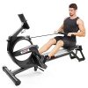 Dripex Magnetic Rowing Machine for Home Use, Super Silent Indoor Rower with 15-Level Adjustable Resistance, Double Aluminum Sliding Rail, LCD Monitor Fit for Home Gym, Cardio & Strength Training