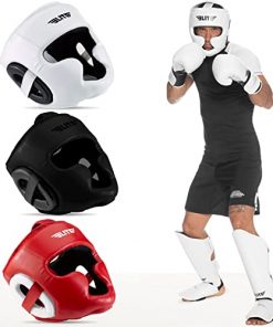Elite Sports Best Celestial Head Guard, a Complete Package for MMA and Kickboxing Trainees, Muay Thai Boxing Safety Head Guard for Men (Black)