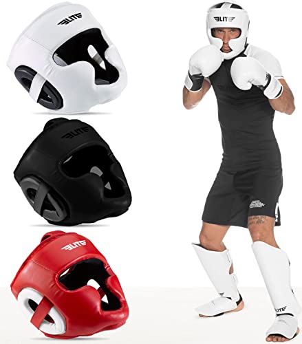 Elite Sports Best Celestial Head Guard, a Complete Package for MMA and Kickboxing Trainees, Muay Thai Boxing Safety Head Guard for Men (White)