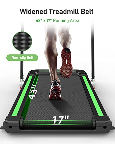 THERUN 2 in 1 Under Desk Treadmill, Folding Treadmill 2.5HP with Remote Control, 0.6-7.6 mph, LED Display, Phone/Tablet Holder, Electric Walking Running Machine for Home Office, No Assembly Needed