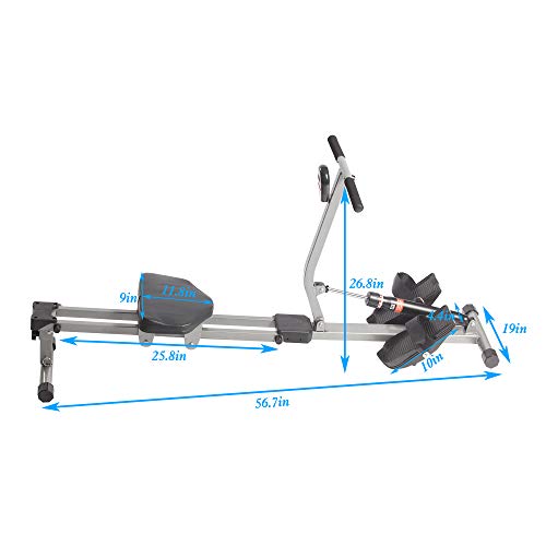Livebest Foldable Hydraulic Rowing Machine 250lbs Weight Capacity Full Body Stamina Exercise Power with 12 Levels Adjustable Resistance,Home Gyms Training Equipment Fitness Indoor