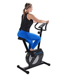 Stamina Upright Exercise Bike 1308 - Smart Workout App, No Subscription Required - Compact Stationary Indoor Cycle w/ Magnetic Resistance