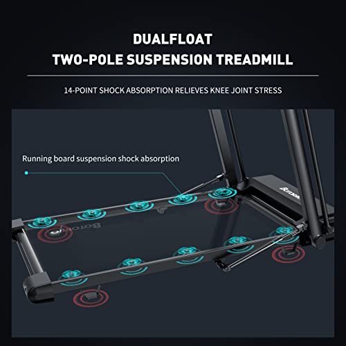 Folding Treadmill Exerciser Foldable Walk Running Machine Portable Treadmills for Home and Apartment LCD Display and Bluetooth Speaker No Assembly