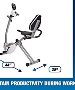 Stamina Recumbent Exercise Bike with Upper Body Exerciser - Smart Workout App, No Subscription Required Adjustable Tension - LCD Monitor Tracks Metrics