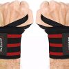 Rip Toned Wrist Wraps - 18" Professional Grade with Thumb Loops - Wrist Support Braces - Men & Women - Weight Lifting, Crossfit, Powerlifting, Strength Training (Red – Stiff)