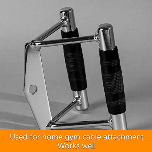 Double D Row Handle Cable Machine Attachment for Gym, V Bar Cable Attachment– Non Slip Handle & 367° Steel Swivel