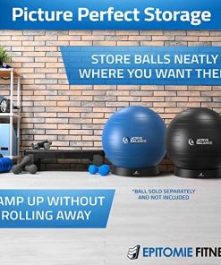 Exercise Ball Base for Stability - Stand for Balance Balls Fits Balls from 55cm to 75cm - Convert Stability Ball to Office Chair, Yoga Ball Base or Pregnancy Seat - Also Resistance Bands Ready