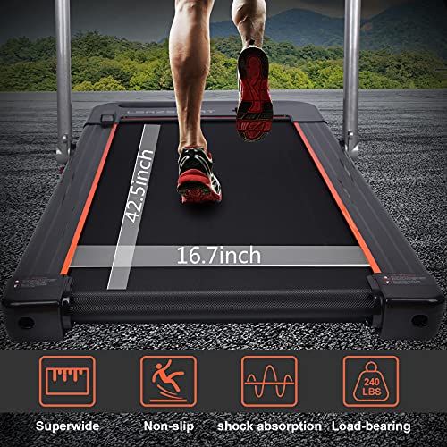 LSRZSPORT 2 in 1 Folding Treadmill 2.5HP Under Desk Electric Treadmill with Speaker, Remote Control and LED Display Walking Jogging Running Machine for Home Office, Installation-Free, Upgraded Version