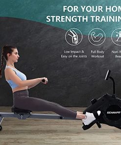 ECHANFIT Magnetic Rower Machine with 16-Level Silence Resistance for Whole Body Rowing with LCD Monitor for Home Gym, Cardio Exercise and Strength Training