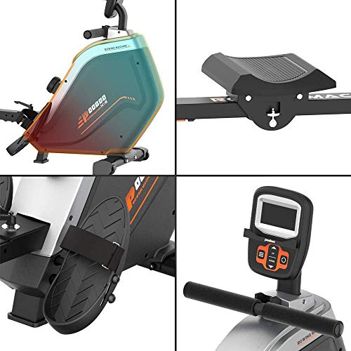 pooboo Magnetic Rowing Machines Rower Foldable with 16 Level Resistance Indoor Rower Machines with Digital Monitor & Transport Wheels for Home Use