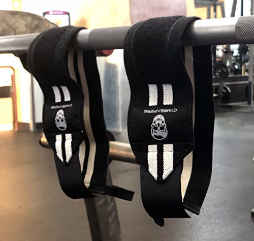 Gymreapers Weightlifting Wrist Wraps (Competition Grade) 18" Professional Quality Wrist Support with Heavy Duty Thumb Loop - Best Wrap for Powerlifting, Strength Training, Bodybuilding(White,18")