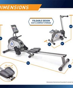 Marcy Foldable 8-Level Magnetic Resistance Rowing Machine with Transport Wheels NS-40503RW,Grey