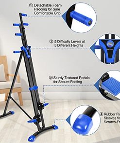 Vertical Climber Upgraded Home Gym Exercise Folding Climbing Machine for Full Body Trainer Fitness Stepper Stair Climber Cardio Workout Training Legs Arms Abs Calf (Dark Blue)