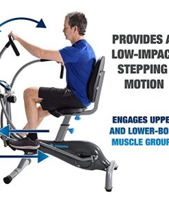 Stamina EasyStep Recumbent Stepper w/ Arm Exerciser - Smart Workout App - Seated Cross Trainer Full Body Exercise Machine