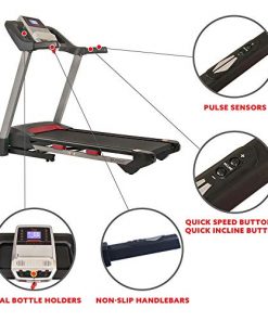 Sunny Health & Fitness Folding Treadmill for Home Exercise with 265 LB Capacity, Device Holder, Bluetooth Speakers and USB Charging - SF-T7917