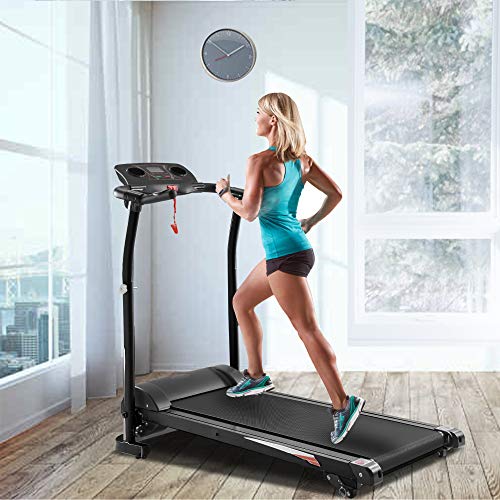 Home Foldable Treadmill, Folding Treadmill for Home Workout, Electric Walking Treadmill Machine 5" LCD Screen 250 LB Capacity MP3