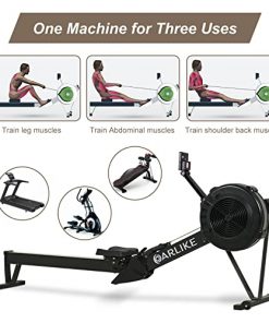 Oarlike Air Resistance Rowing Machine 10 Level Adjustable Resistance Air Rower with LCD Monitor Foldable Exercise Fitness Equipment for Home Gym Office Use