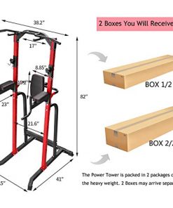 ZENOVA Pull up Bar Station Power Tower Dip Station Strength Training Equipment for Home Workout Multi-Function Pull Up Bar Stand Squat Rack
