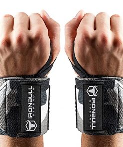 Wrist Wraps (18" Premium Quality) for Powerlifting, Bodybuilding, Weight Lifting - Wrist Support Braces for Weight Strength Training (Camo/White)