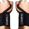 Hustle Athletics Wrist Wraps Weightlifting - Best Support for Gym & Crossfit - Brace Your Wrists to Push Heavier, Avoid Injury & Improve Your Workout Instantly - for Men & Women (Black, 12")