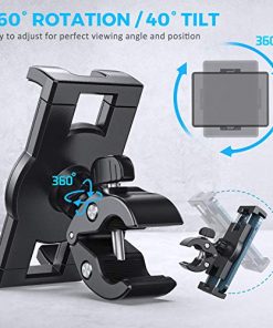 Spin Bike Tablet Holder Mount, Phone iPad Holder Stand Exercise Bike Handlebar Mount For Stationary Bicycle, Treadmill, Microphone Stand, Fit For iPad Pro 12.9, Air, Mini, Galaxy Tabs, iPhone(4.7-13”)