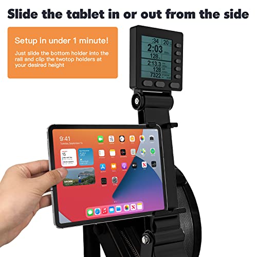 Phone & Tablet Holder for Concept 2 Rowing Machine, Adjustable Tablet Mount Made for C2 Model C&D Rower ONLY, Compatible with Tablets & Phones & iPad Up to 11” Screen Size