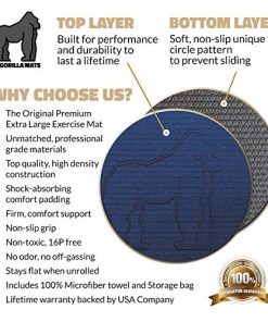 Gorilla Mats Premium Large Exercise Mat – 7' x 5' x 1/4" Ultra Durable, Non-Slip, Workout Mat for Instant Home Gym Flooring – Works Great on Any Floor Type or Carpet – Use With or Without Shoes