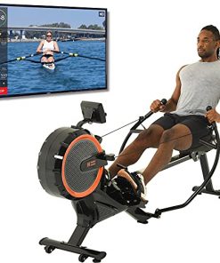 Women’s Health Men’s Health Bluetooth Dual Handle Rower Rowing Machine with MyCloudFitness App (1678), Black